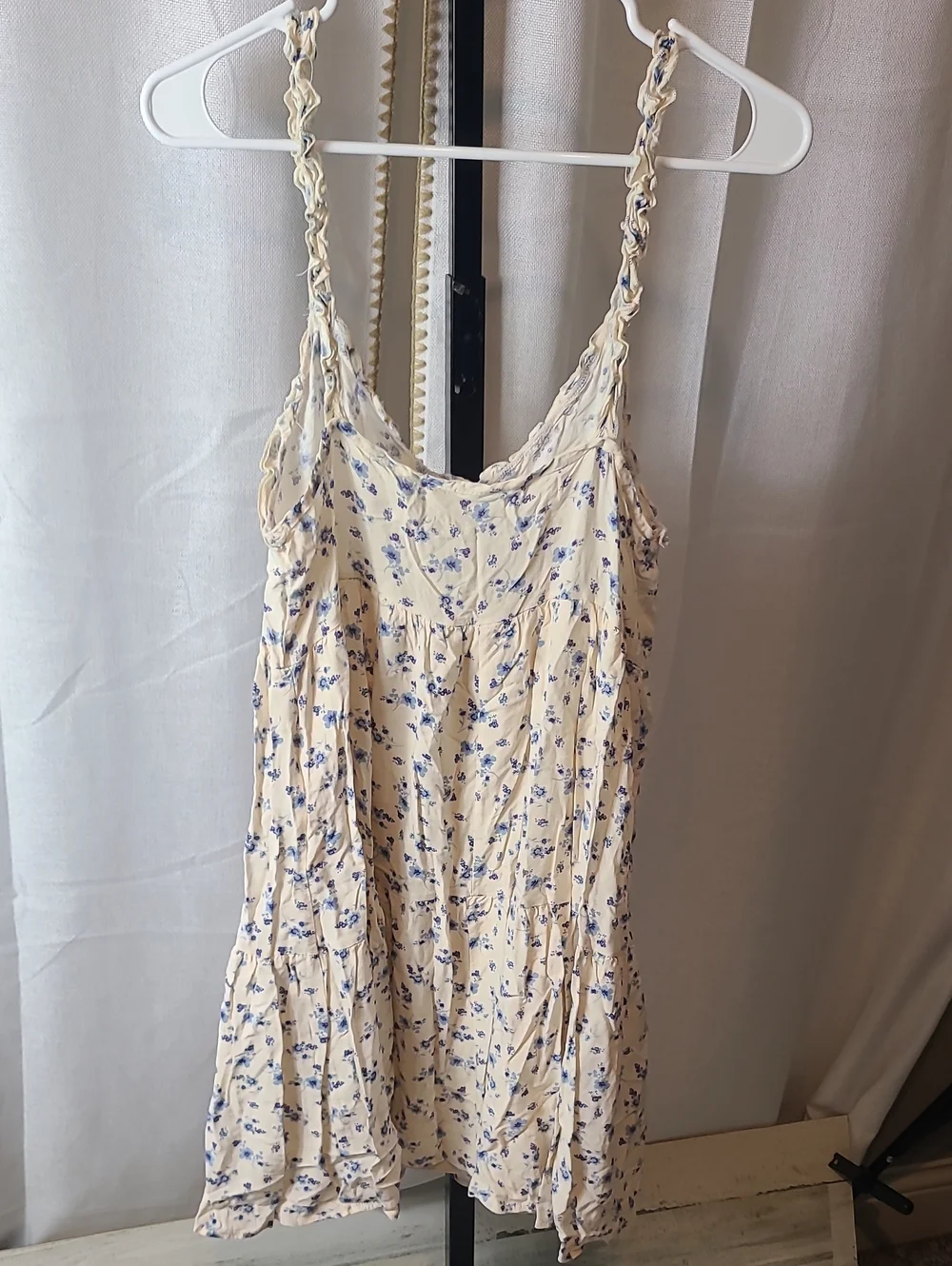 Altar'd Statecream- Navy Floral Mini Dress Size Med. - Picture 5 of 7
